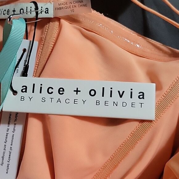 ALICE + OLIVIA peach fairy style  NEW WITH TAGS maxi gown - Picture 11 of 16